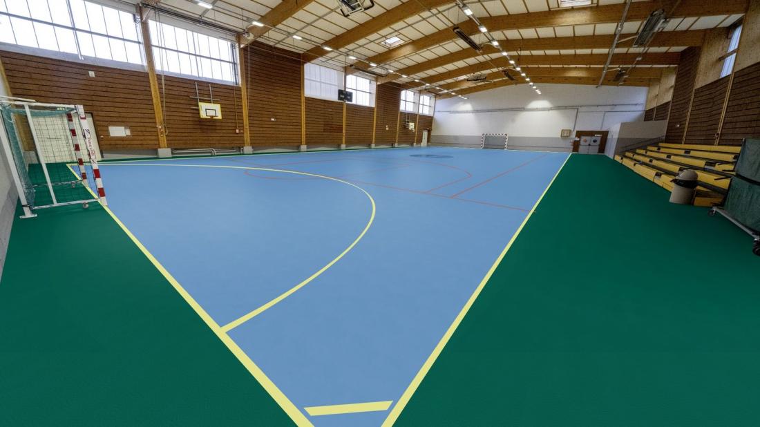 Спортивный линолеум Gerflor Taraflex Performance uni 6445 Lagoon